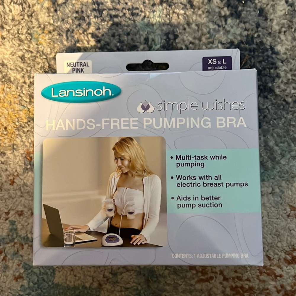 Lansinoh Hands Free Pumping Bra New with tags, neutral pink
